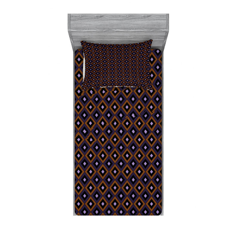 Microfiber Ikat Sheet Set, Twin Sheet Set with Fitted Sheet