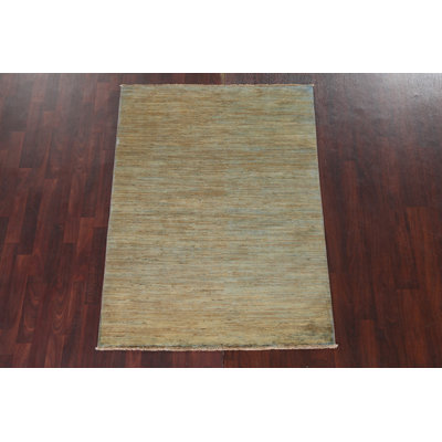 Rawshawn One-of-a-Kind 4'2" x 5'8" Rectangle Wool Area Rug in Blue and Brown