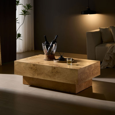Burl Wood Veneer Coffee Table