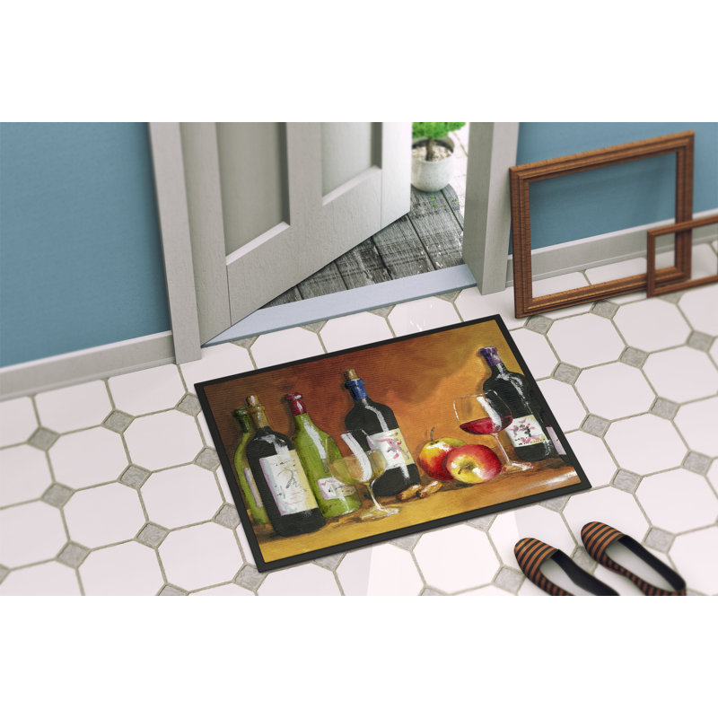 Paillasson d’extérieur antidérapant heacock Wine, Rectangle 2 pi x 3 pi
