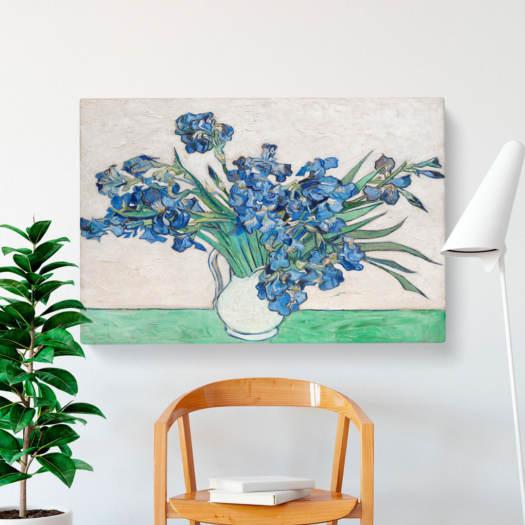 Vase of Irises Vol.1 by Vincent Van Gogh - Wrapped Canvas Painting