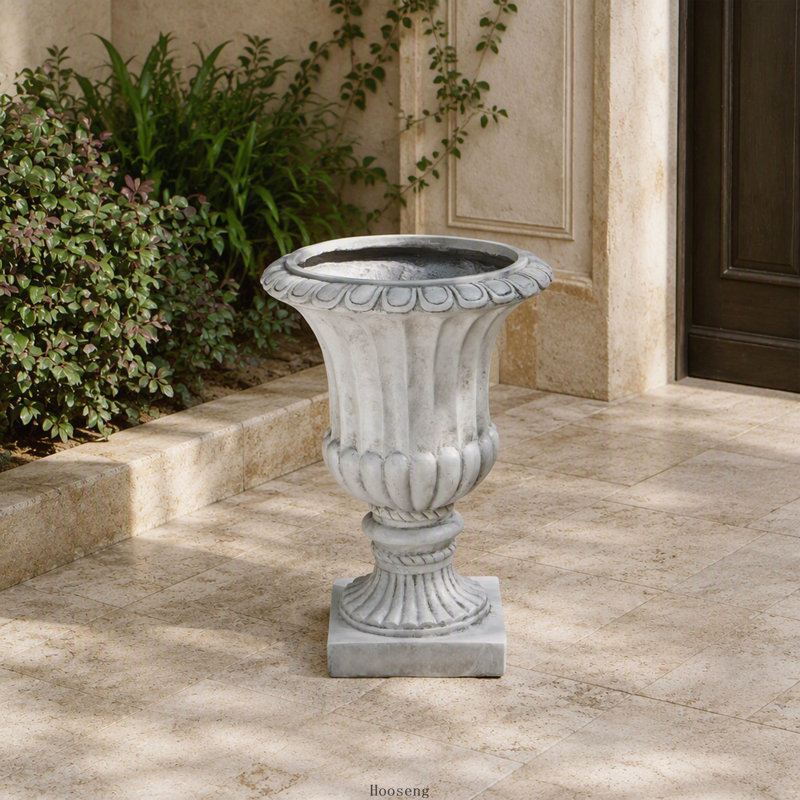 Urne de jardin pour l'extérieur, blanc antique