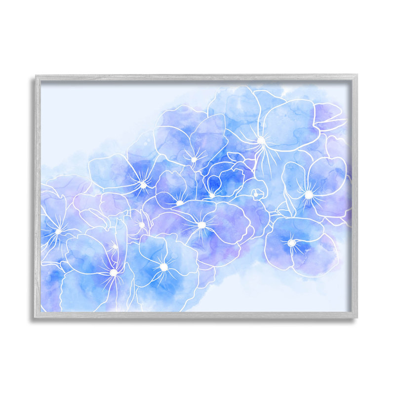 Fleurs pastel bleues, estampe numérique par Lil 'Rue, H 11 po x l 14 po x P 1,5 po, Estampe numérique Farmhouse