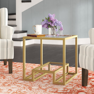 Glass Top Frame End Table