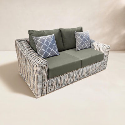 64.9'' Wide Wicker Loveseat with Cushions