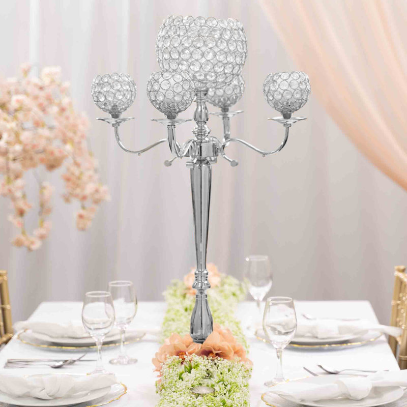 Candélabre en cristal tall, Argent