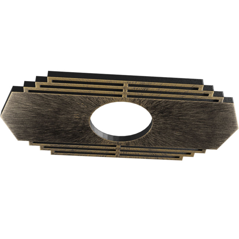 Médaillon de plafond 16 po x l 16 po x H 8 po x P 4 1/4 po x P 1/2 po Chrysler, H 8 po x l 16 po x P 0,50 po, Or pâle antique