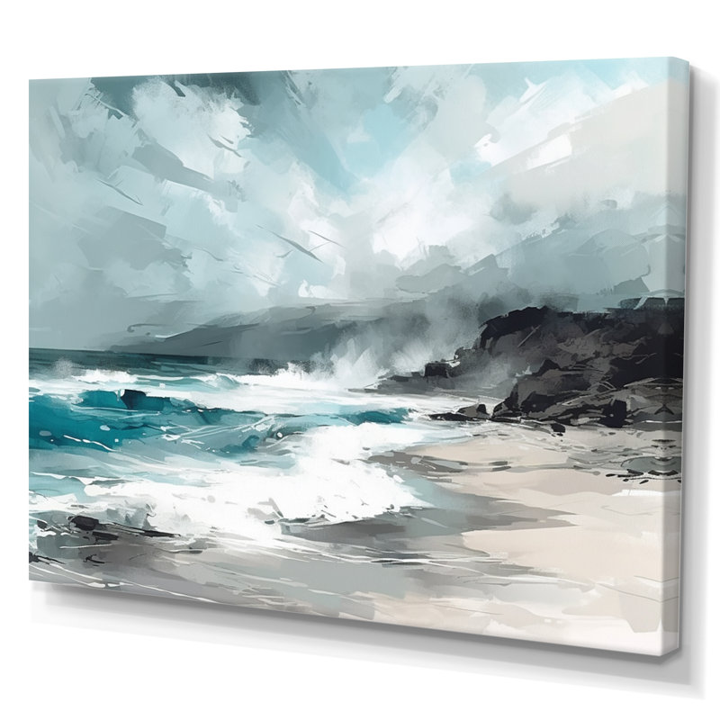 «Ocean's Embrace III» - Imprimé, H 12 po x l 20 po x P 1 po, Toile tendue