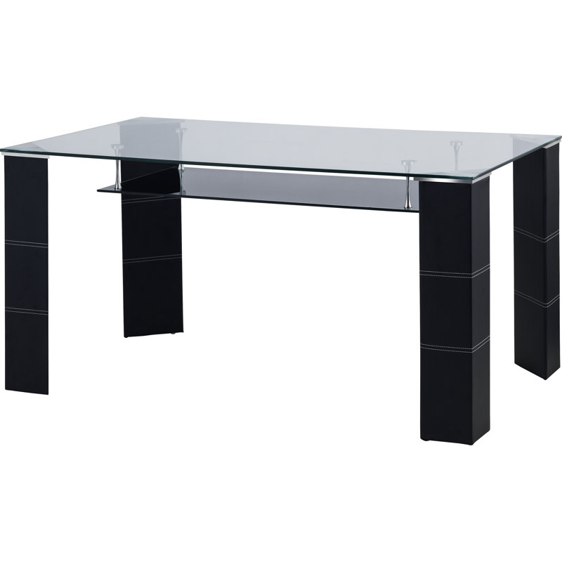 Ari Rectangular Glass Top Dining Table