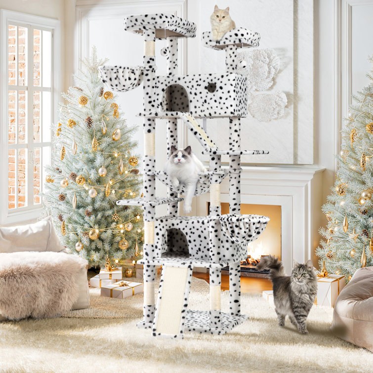 Large Cat Appropriate 81.1'' H Heavy Duty Carpet Cat Tree Condos and Scratching Posts Included