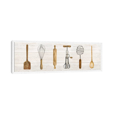 Vintage Kitchen Utensils Panel by Tara Reed - Panoramic Print on Canvas