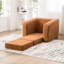 Lit en chenille orange pliable de 40 po avec coussin assorti et fonction 2 en 1, pour accoudoirs convertibles simples avec dortoir, oreiller, canapé-lit, salon, chambre à coucher