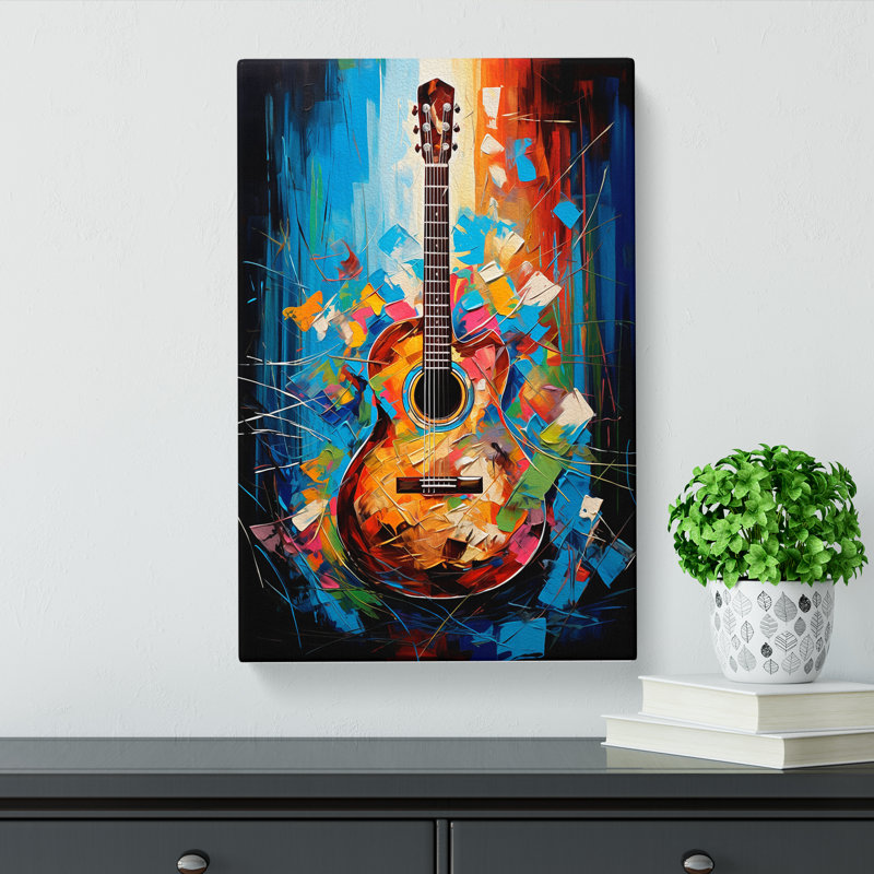 Acoustic Guitar Modern No.2 - No Frame Print, 50cm H x 35cm W x 3cm D