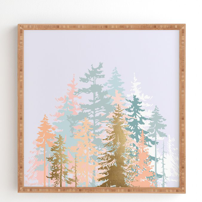« rosé forest », impression, H 20 po x l 20 po, Cadre satiné