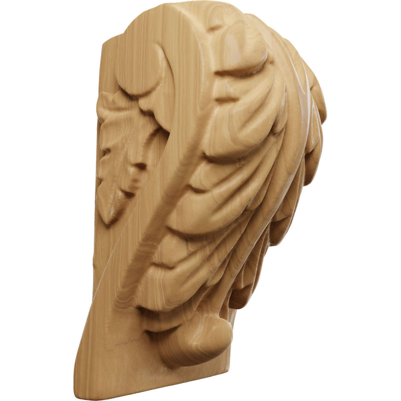 Mini Acanthus Leaf Block Corbel, Cherry