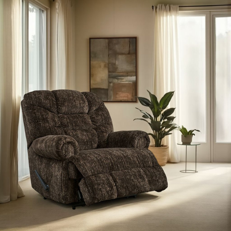 Mikey Upholstered Lift Assist Recliner, Chocolate Brown
