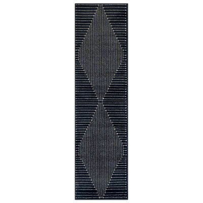 Modern Black And Cream Geometric Area Rug
