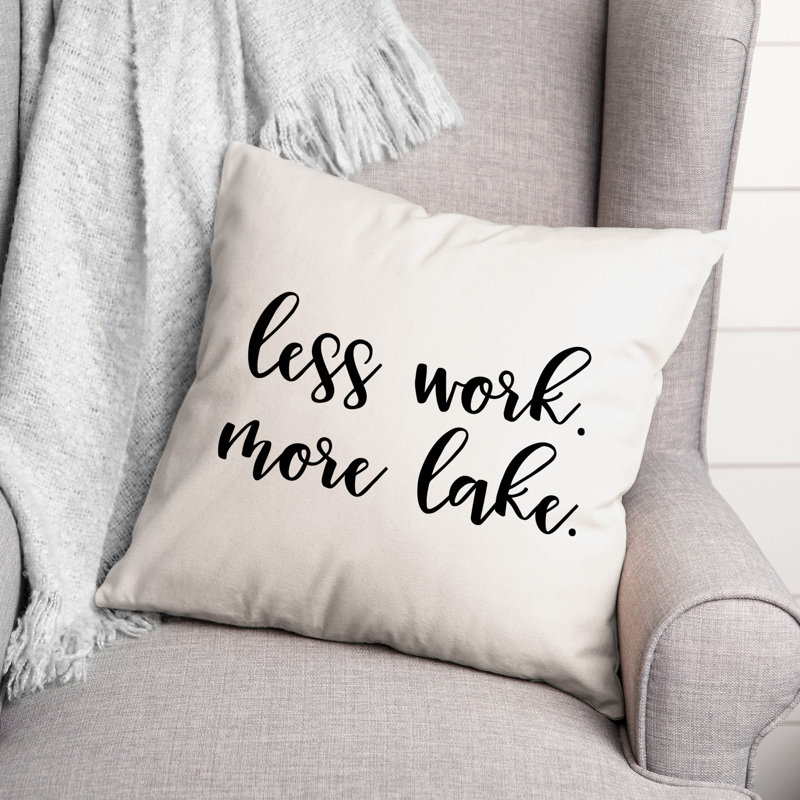 Black And White Typography Collection Throw Pillow