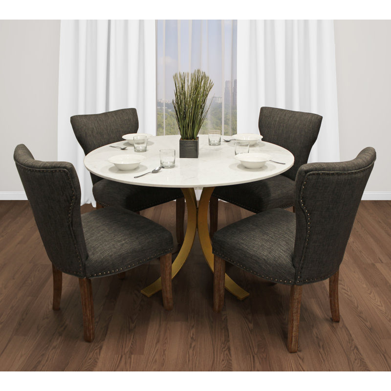 Ensemble repas pour 4 personnes Aryhanna, Gris / brun