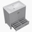 Meuble-lavabo gris 30 po avec lavabo simple et armoire encastrée Combo-1192649308