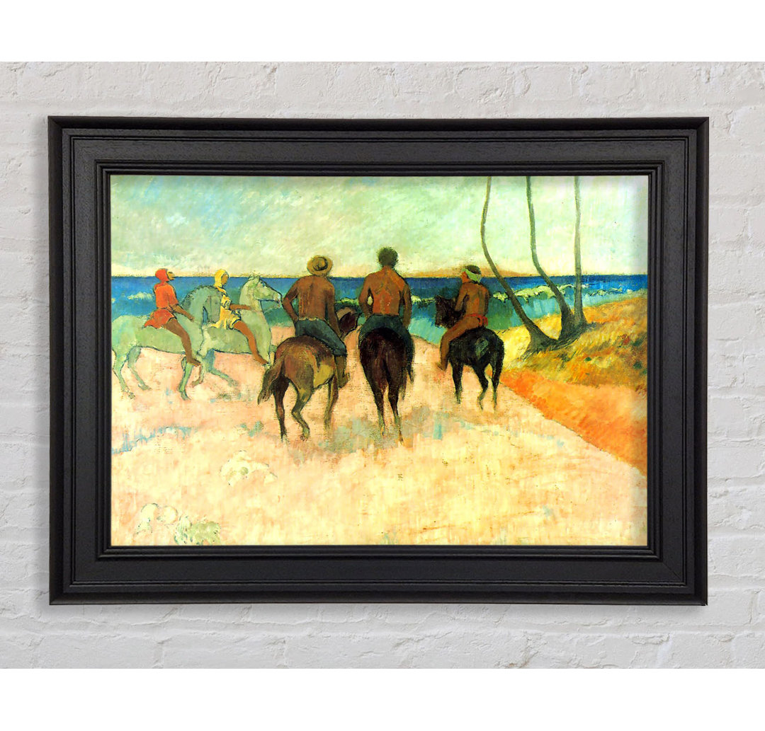 Gauguin Riding On The Beach 2 Gerahmter Druck