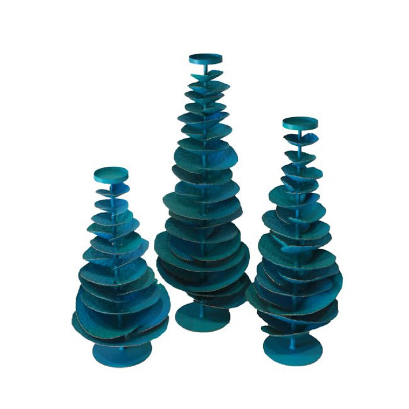 Candlestick, 37.5" H x 12"W x 12"D, Turquoise