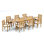 10 Seats 11 Pcs Grade-A Teak Wood Dining Set: 118" Double Extension Rectangle Table And 10 Hari Stacking Arm Chairs #11HR2410