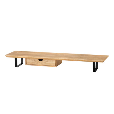 Giannah Wood Monitor Stand with Drawer