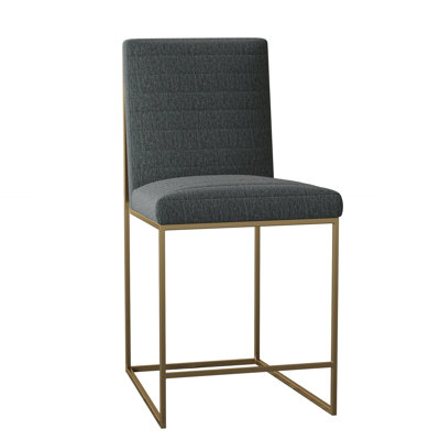 Uma Upholstered Counter Stool with Metal Frame