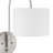 Hunter Horizon 1 Light Large Brushed Nickel and White Linen Plug-In Wall Sconce Light Fixture-114532194