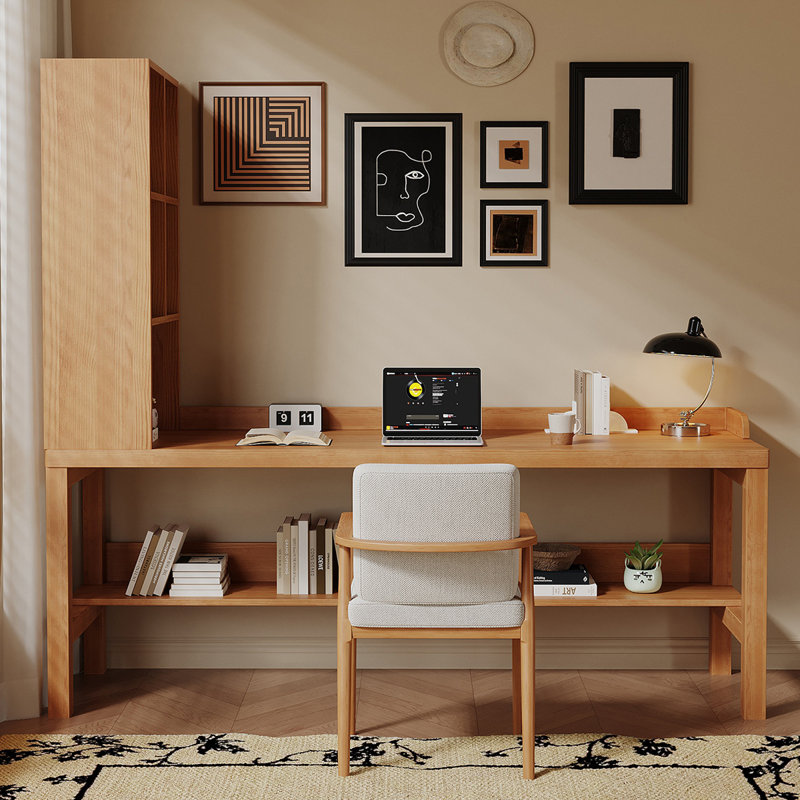 Bureau rectangulaire en bois massif brun, H 70,87 po x l 62,99 po x P 23,62 po