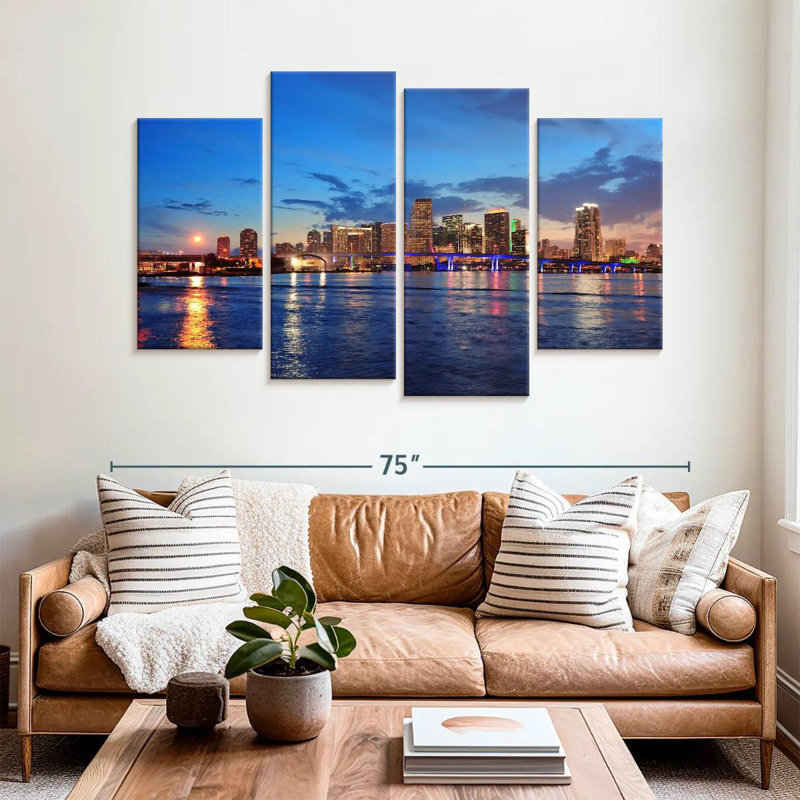 Nicci Coastal Miami Night Scene, 42" H x 68" W