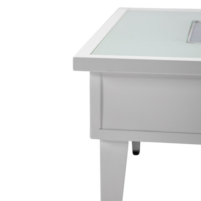 Table de foyer d'extérieur au propane en aluminium H 20 po x l 26,8 po Habibah