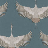 Kumano Pearleascent 3D Embossed Stork Design Wallpaper Roll