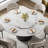 7-pcs 59" Modern Round Dining Table Set With 6 Faux Leather Dining Chairs+ Lazy Susan
