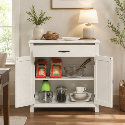 Farmhouse Style Versatile Sideboard Cabinet, Elegant Accent Storage Unit for Dining Room and Living Room
