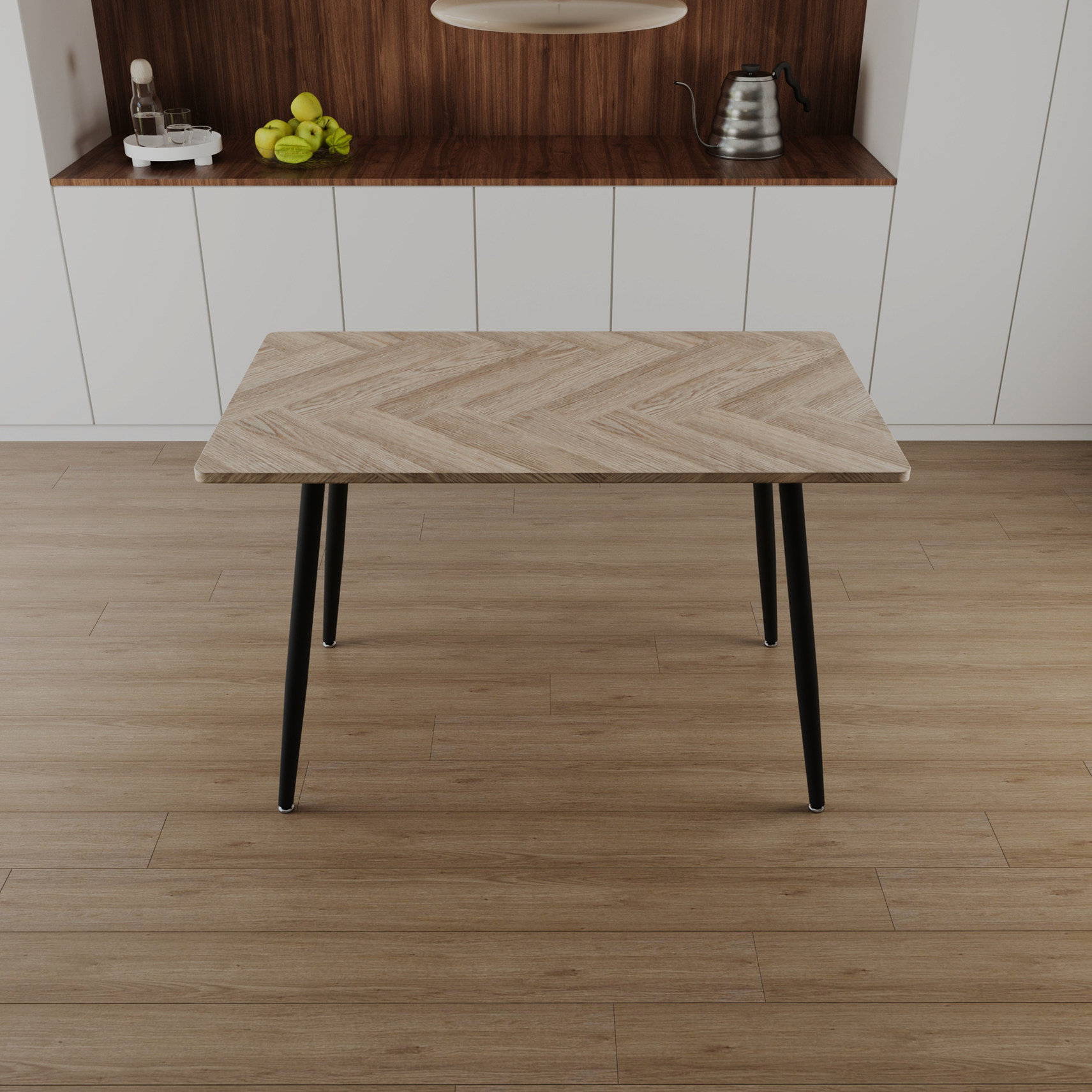 Ebern Designs Table moderne en bois pour la salle à manger, avec pieds ...