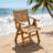 All-Season Teak Color Outdoor Lounge Chair: Sturdy HIPS Material Construction Equipped With 304 Stainless Steel Accessories – Weather-Resistant, Durable Design Ideal For Gardens-779427981