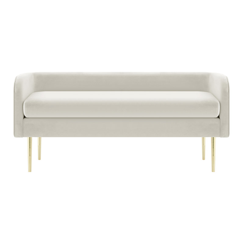 Priscila Velvet Upholstered Bench, Dainty Cream