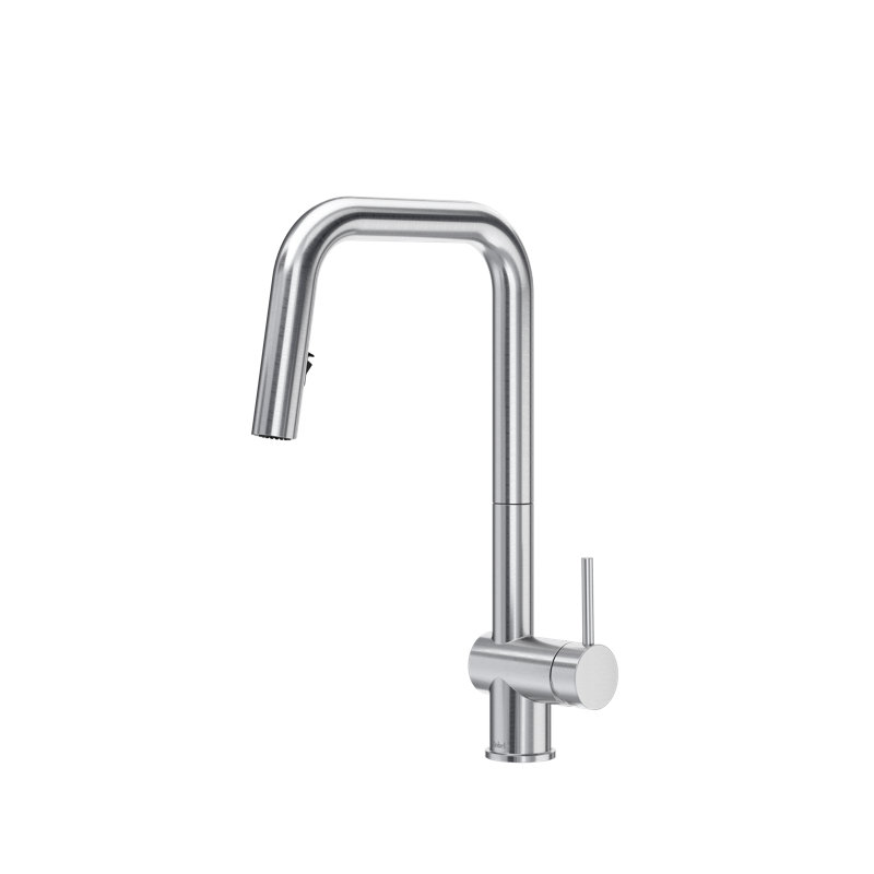 Robinet de cuisine escamotable Azure avec bec en U, Acier inoxydable