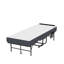 Lit simple de 190 cm avec tête de lit réglable, matelas en mousse à mémoire de forme de 12,5 cm, design compact, construction stable, lit de camp portatif, roulettes pour faciliter le transport. Convient aux personnes de grande taille. Matelas en mousse de 12,5 cm, structure métallique robuste.