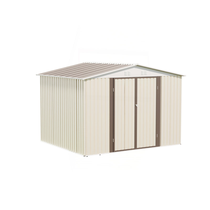 Cadre en alliage d'aluminium 10 x 8 pi pour abri de jardin blanc avec porte à charnière