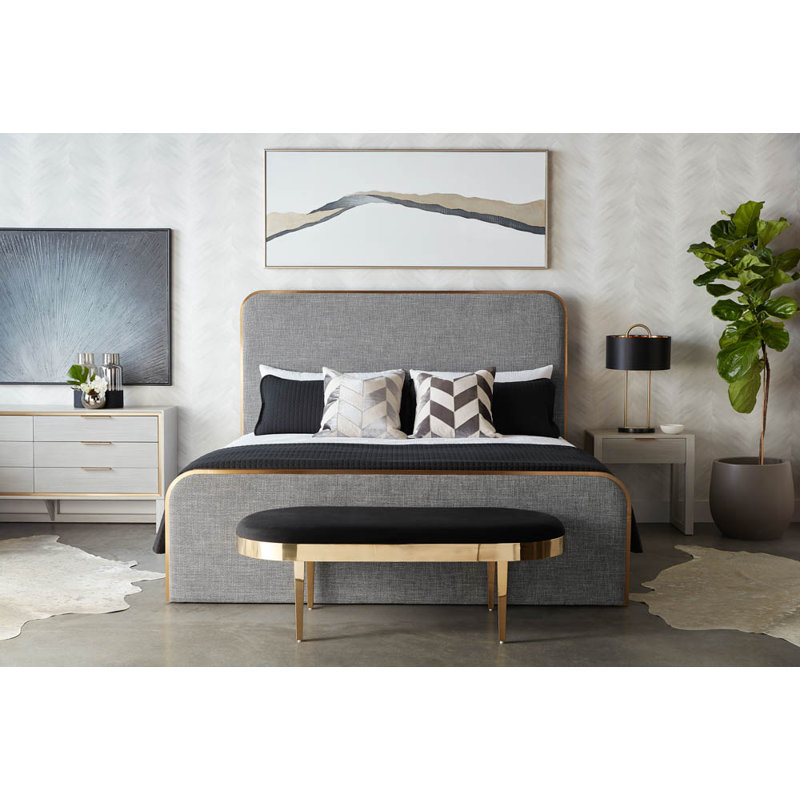 Jolie Upholstered Bench, Black