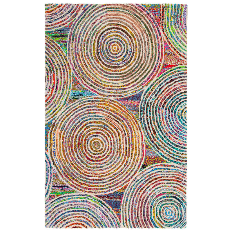 Anaheim Nantucket Hand Tufted Wool/Cotton Oriental Rug in Purple/Green/Blue, Rectangle 5' x 8'