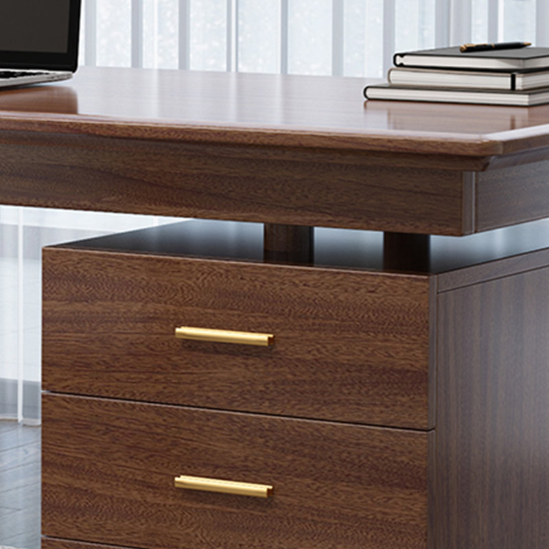 Bureau moderne en bois de noyer massif avec 3 tiroirs, H 29,13 po x l 59,06 po x P 29,53 po