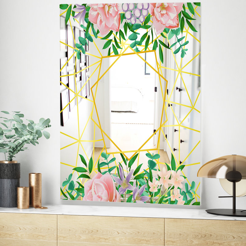 Miroir décoratif efflorescent moderne et contemporain, H 39,4 po x l 29,5 po