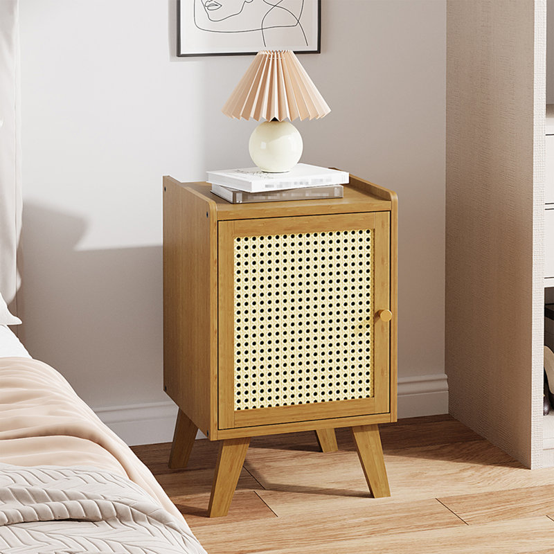 32 cm W Bedside Table, Tawny；Cream