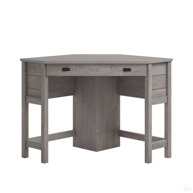 Bureau d'ordinateur de coin, finition brune