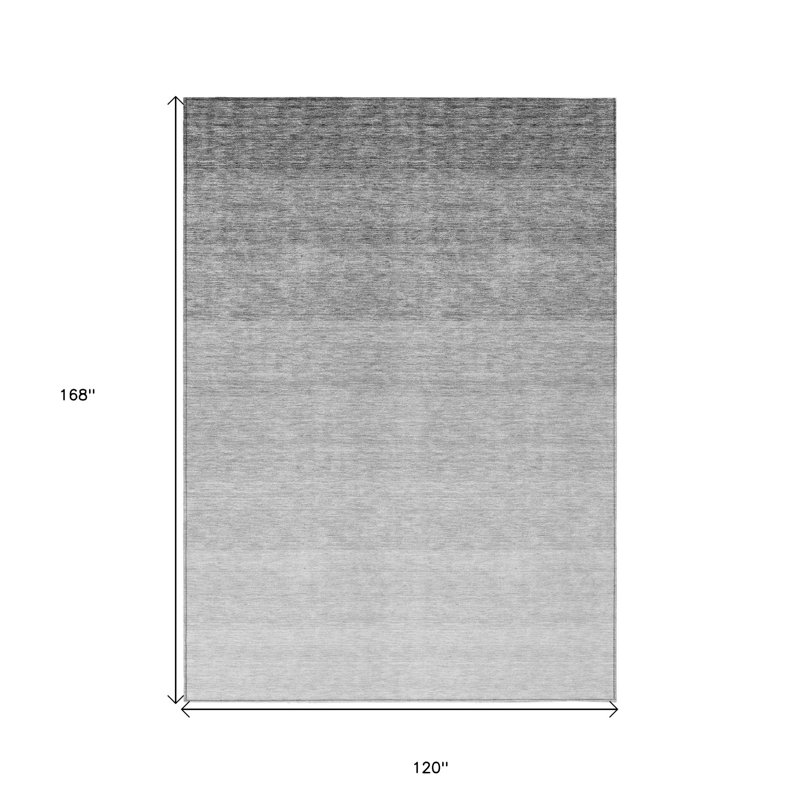 Tapis intérieur / extérieur lavable gris et gris clair HomeRoots 10 pi x 14 pi