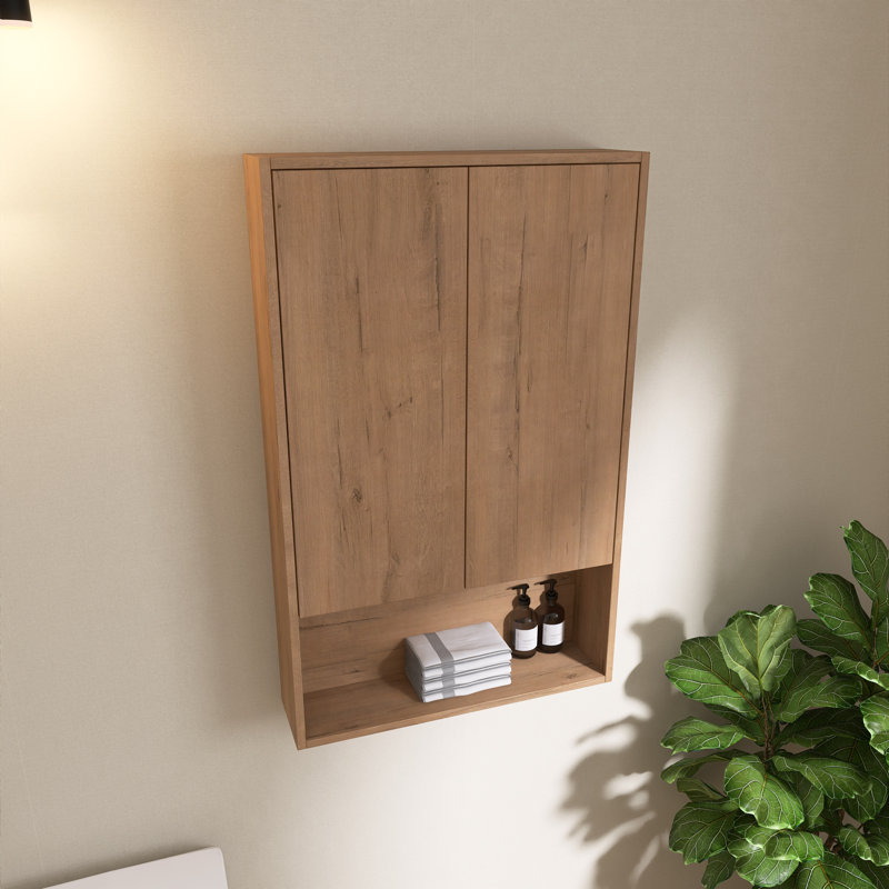 Armoire de salle de bain murale avec portes à fermeture douce, tablette réglable, 24"